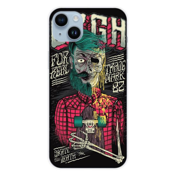 Silikonskal - Kompatibel med Apple iPhone 14 Plus - design dödskalle urgh Transparent