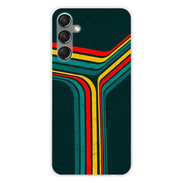 Siliconehölje - Kompatibel med Samsung Galaxy A24 4G - retro linjdesign Transparent