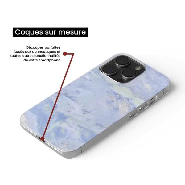 Siliconefodral - Kompatibel med Apple iPhone 15 Plus - design i blå marmor Transparent