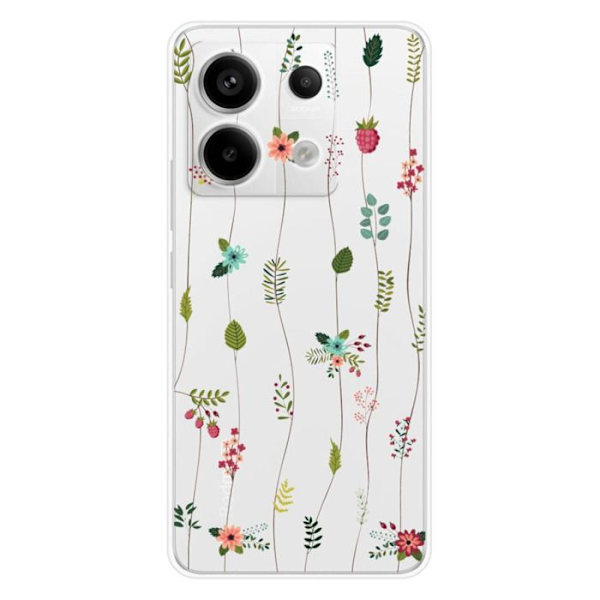 Siliconfodral - Kompatibel med Xiaomi Redmi Note 13 Pro 5G - design med upphöjda blommor Transparent