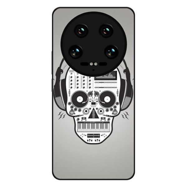 Reinforced silicone skal med tryck kompatibel med Xiaomi 14 Ultra Skull Music Transparent
