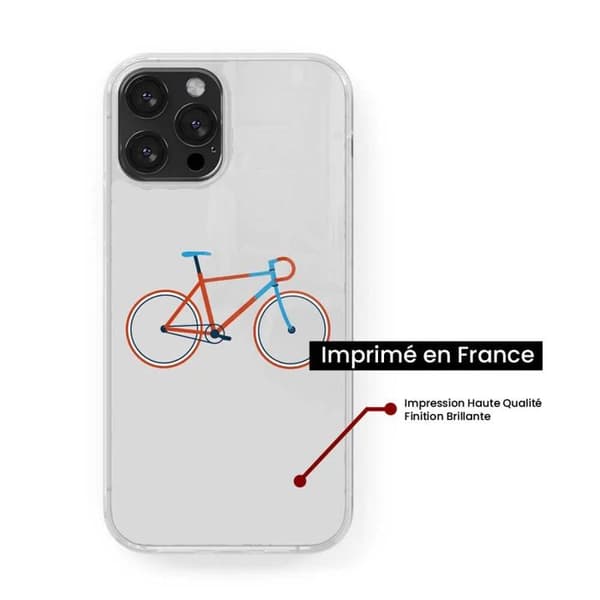 Coque i silikon förstärkt, tryckt, kompatibel med Apple iPhone 16 Plus, cykelfärg Hipster Transparent