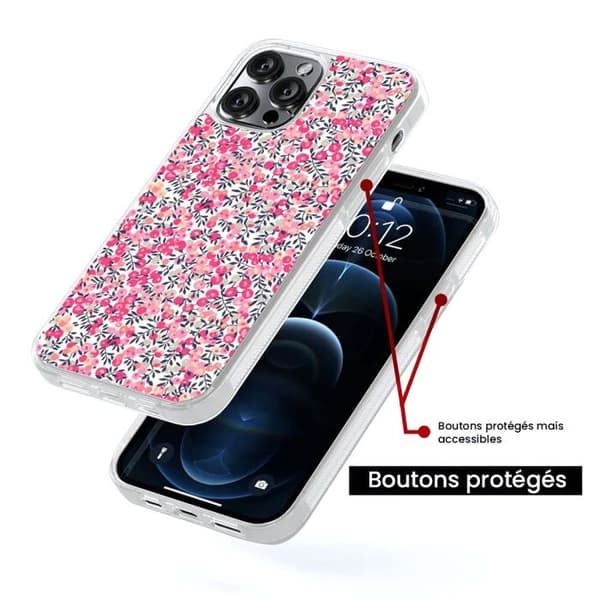 Förstärkt skal kompatibelt med iPhone 13 Pro Max - Liberty Wiltshire Rose Transparent