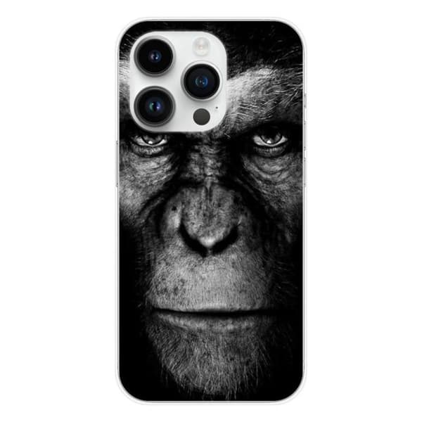 Siliconefodral - Kompatibel med Apple iPhone 15 Pro - design apa Transparent
