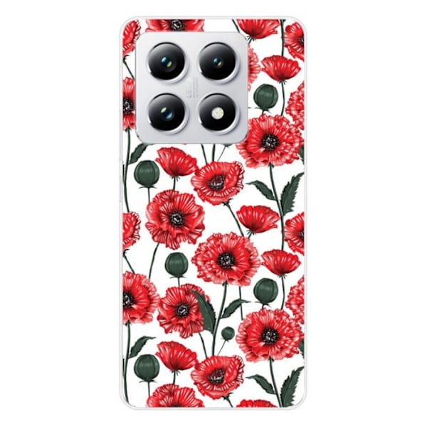 Silikonskal - Kompatibel med Xiaomi 14T 4G - design med vallmo blommor Transparent