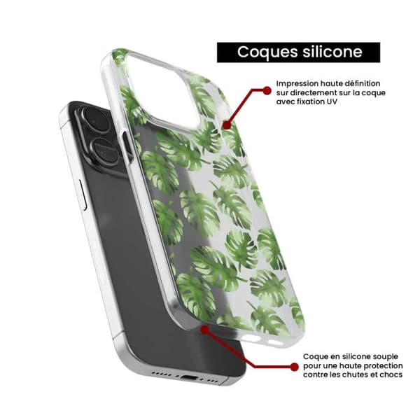 Silikonskal - Kompatibel med Xiaomi Redmi Note 12 Pro Plus - design av monstera blad Transparent