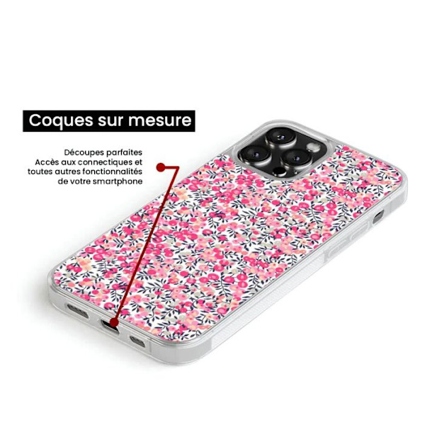 Siliconförstärkt tryckt skal kompatibelt med Apple iPhone 14 Liberty Wiltshire Rose Transparent