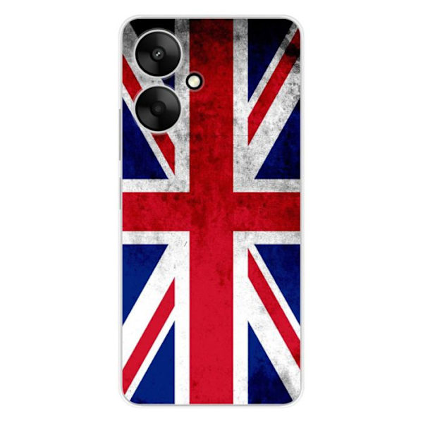 Siliconefodral - Kompatibel med Xiaomi Redmi 13C 5G - design med Englandflaggan Transparent