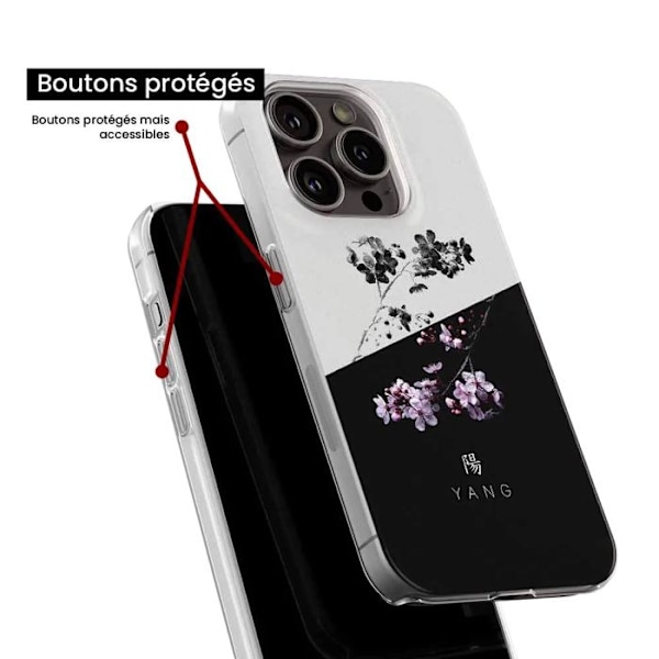 Siliconöverdrag med tryck - 1001 överdrag - Xiaomi 13T - Yin och Yang-mönster - Optimal skydd - Halvstyv Transparent