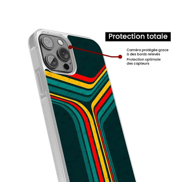 Siliconförstärkt tryckt skal kompatibelt med Apple iPhone 16 Plus Retro linjer Transparent