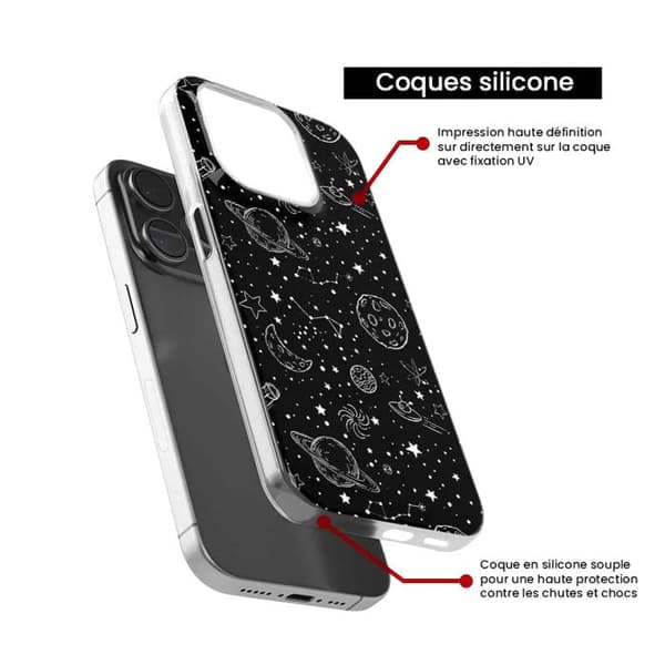 Siliconfodral - Kompatibel med Samsung Galaxy S23 Plus - design galaxritning Transparent