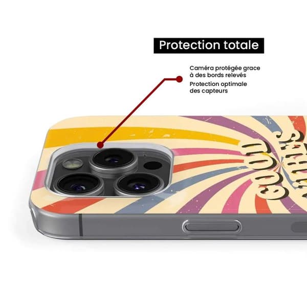 Silikonfodral - Kompatibel med Apple iPhone 16 Pro - designen good vibes Transparent