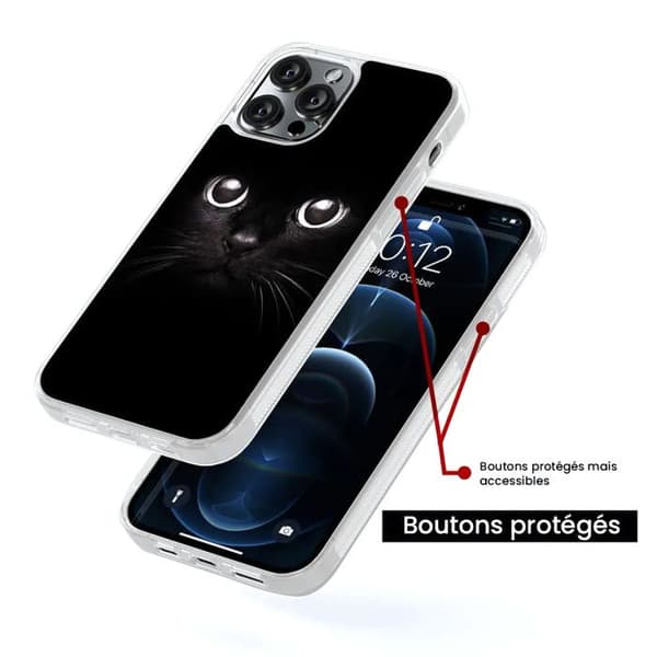 Förstärkt Silikonettui - Apple - iPhone 13 Mini - Stötresistent - Kattögon Design - Blanktryck Transparent