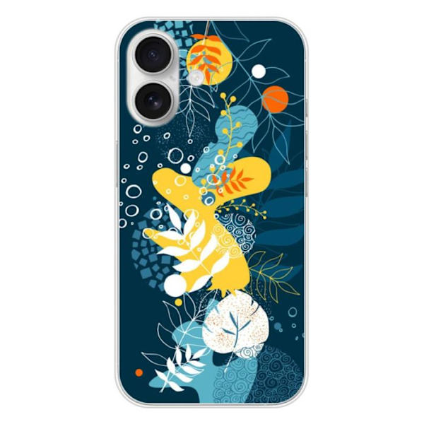 Siliconfodral - Kompatibel med Apple iPhone 16 - design havblommor Transparent