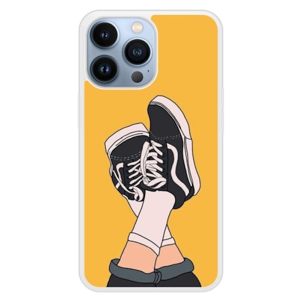 Siliconeförstärkt tryckt skal kompatibelt med Apple iPhone 13 Pro Sneakers Transparent