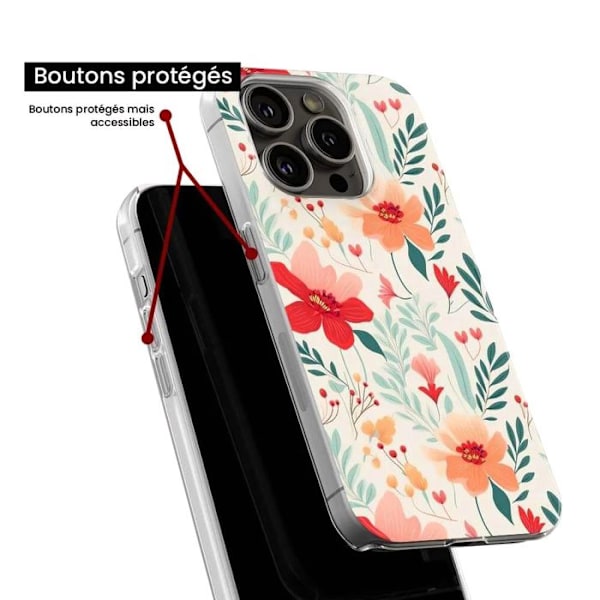 Tryckt silikonfodral som är kompatibelt med Huawei Honor Magic 5 Pro 5G Flower wall Transparent