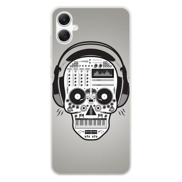 Siliconfodral med tryck - 1001 Fodral - Samsung Galaxy A05 - Mönster Skull Music - Optimal Skydd - Mjuk Transparent