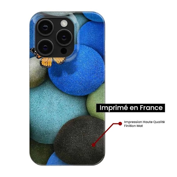 Siliconfodral - Kompatibel med Apple iPhone 14 Plus - design fjäril blå pebble Transparent