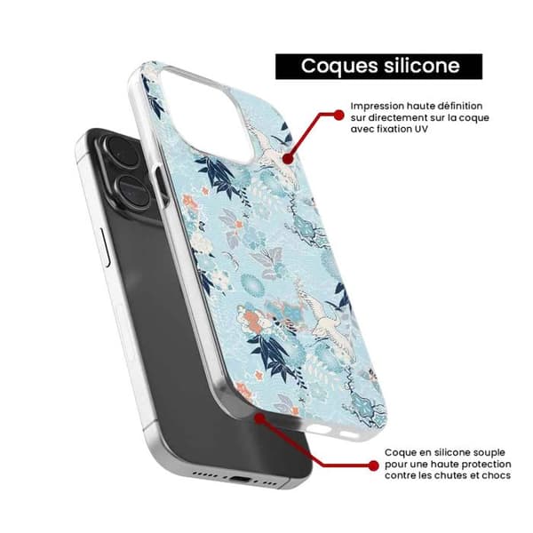 Siliconfodral - Kompatibel med Samsung Galaxy A15 - kimono-design Transparent