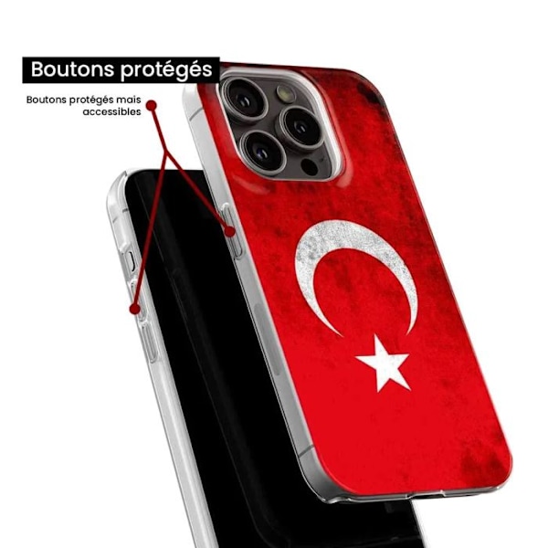 Siliconfodral - Kompatibel med Samsung Galaxy S22 - design med Turkiets flagga Transparent