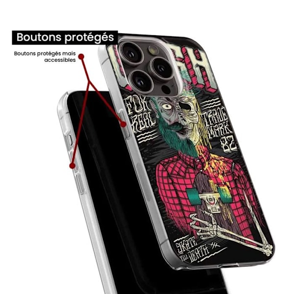 Tryckt silikonfodral kompatibelt Xiaomi Redmi Note 9 Pro Skull Urgh Transparent