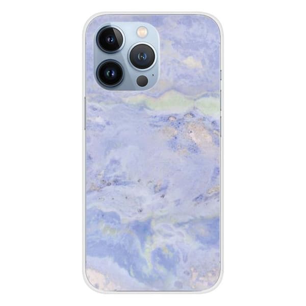 Siliconfodral - Kompatibel med Apple iPhone 13 Pro - design i blå marmor Transparent