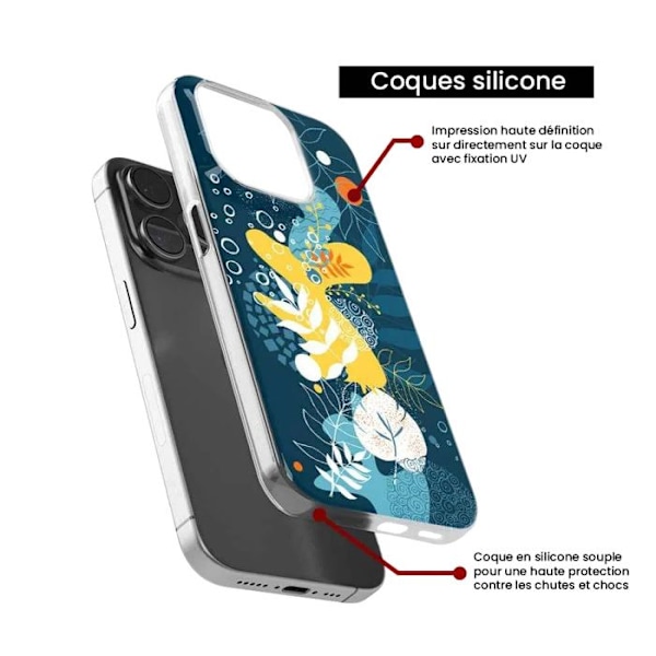 Silikonskal - Kompatibel med Samsung Galaxy S23 Ultra - design med havblommor Transparent