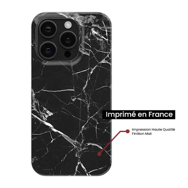 Siliconskal - Kompatibel med Apple iPhone 13 Pro - svart marmor design Transparent