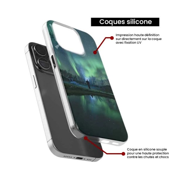 Siliconfodral - Kompatibel med Samsung Galaxy A34 5G - design med norrsken Transparent
