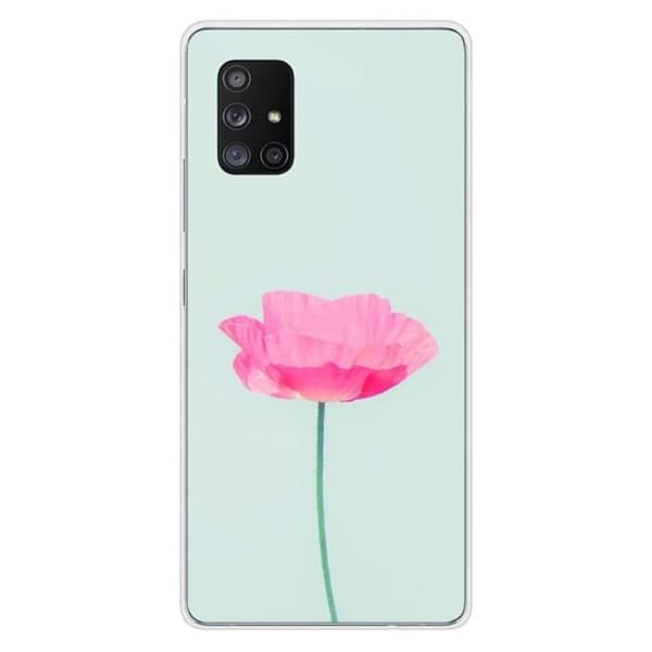 Tryckt silikonfodral som är kompatibelt med Samsung Galaxy A71 5G Rose Flower