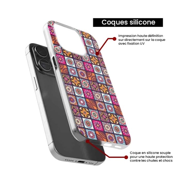 Tryckt silikonfodral kompatibelt Xiaomi Redmi Note 13 Pro Plus 5G Patchwork Mandala Transparent