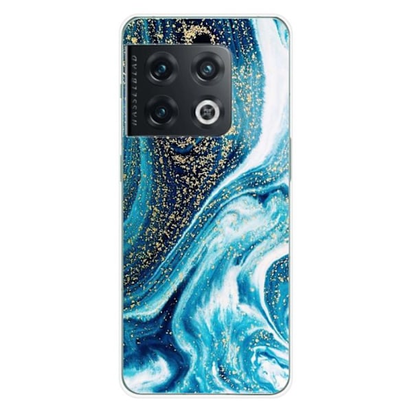 Tryckt silikonfodral som är kompatibelt med OnePlus 10 Pro 5G Marble Blue Glitter Transparent