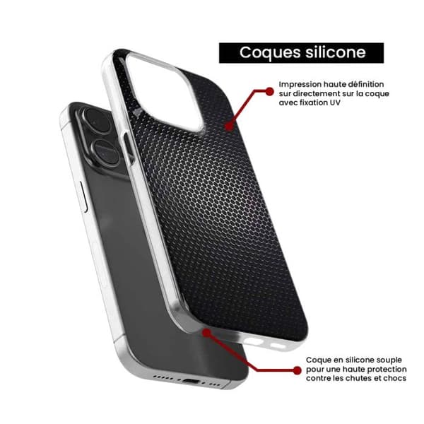 Siliconfodral - Kompatibel med Apple iPhone 16 Pro - design mörk metall Transparent