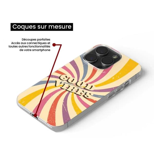 Silikonfodral - Kompatibel med Apple iPhone 16 Pro - designen good vibes Transparent