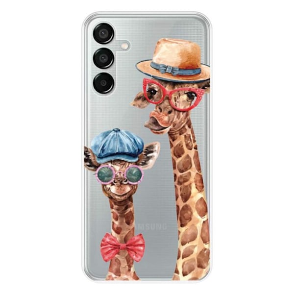 Siliconfodral - Kompatibel med Samsung Galaxy M15 5G - rolig giraffdesign Transparent