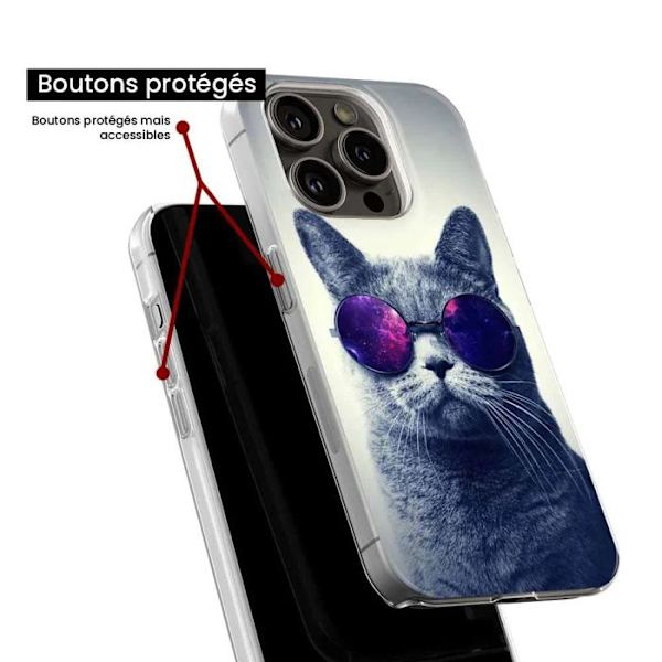 Silicone-fodral - Kompatibel med Samsung Galaxy S23 Plus - design med katt med glasögon Transparent