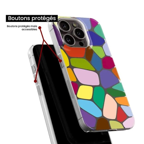 Silikonskal med tryck - Vonoroi - Apple iPhone 8 - Flerfärgad - Semihård - Optimal skydd Transparent