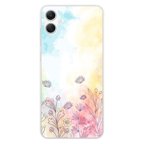 Silicone Mobilskal - 1001 Skal - Samsung Galaxy A05 - Vattenfärgsblommönster - Mjuk - Transparent Transparent