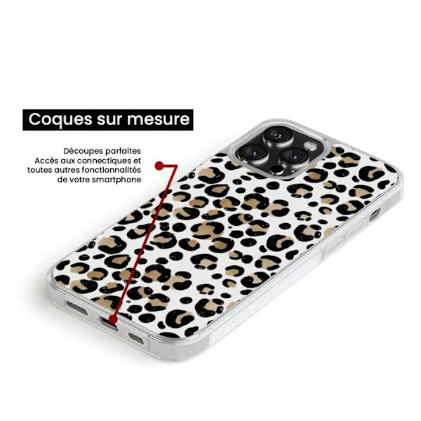 Siliconeförstärkt stötskydd i leopardmönster kompatibel med Apple iPhone 16 Transparent