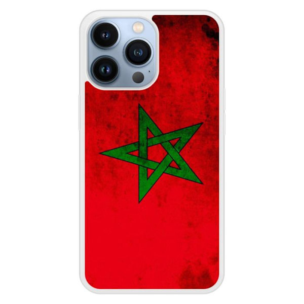 Siliconeförstärkt skal med tryck kompatibelt med Apple iPhone 13 Pro Marockos flagga Transparent
