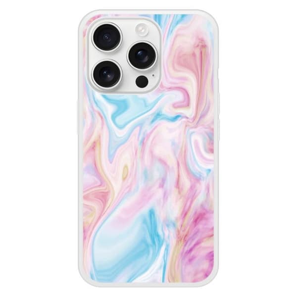 Silkonförstärkt tryckt skal kompatibelt med Apple iPhone 16 Pro Soap Transparent