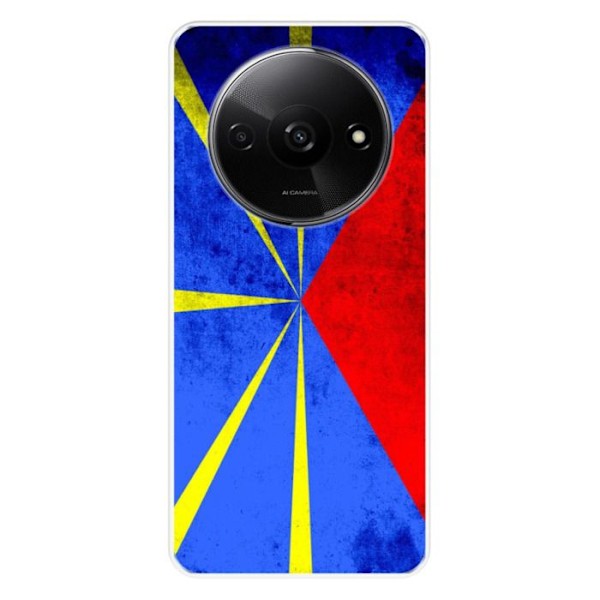 Siliconfodral med tryck - 1001 Fodral - Xiaomi Redmi A3 4G - Flagga La Réunion - Flexibel - Optimal skydd Transparent