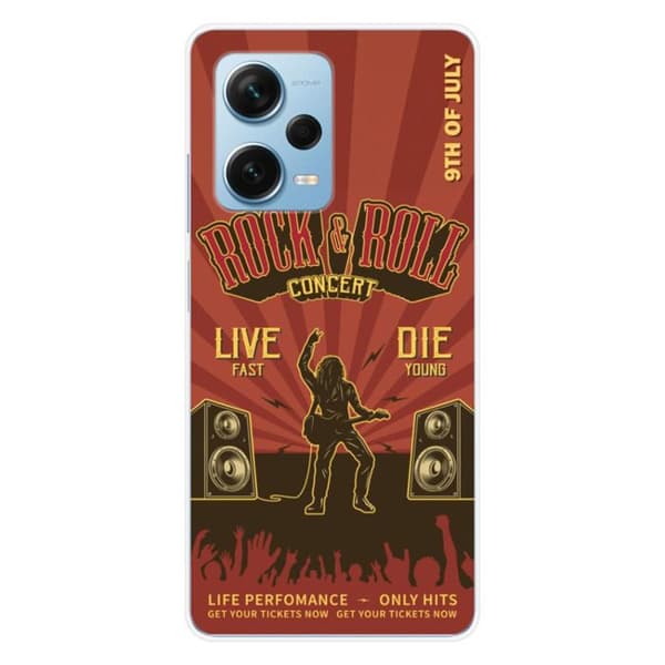 Siliconfodral - Kompatibel med Xiaomi Redmi Note 12 Pro Plus - rock and roll design Transparent