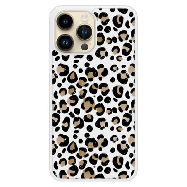 Siliconförstärkt tryckt skal kompatibelt med Apple iPhone 14 Pro Max Leopard Transparent