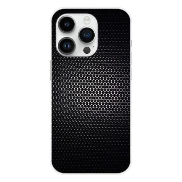 Siliconefodral - Kompatibel med Apple iPhone 14 Pro - design mörk metall Transparent
