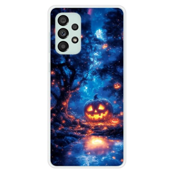 Tryckt silikonfodral kompatibelt Samsung Galaxy A73 5G HA Pumpkin Forest Flerfärgad