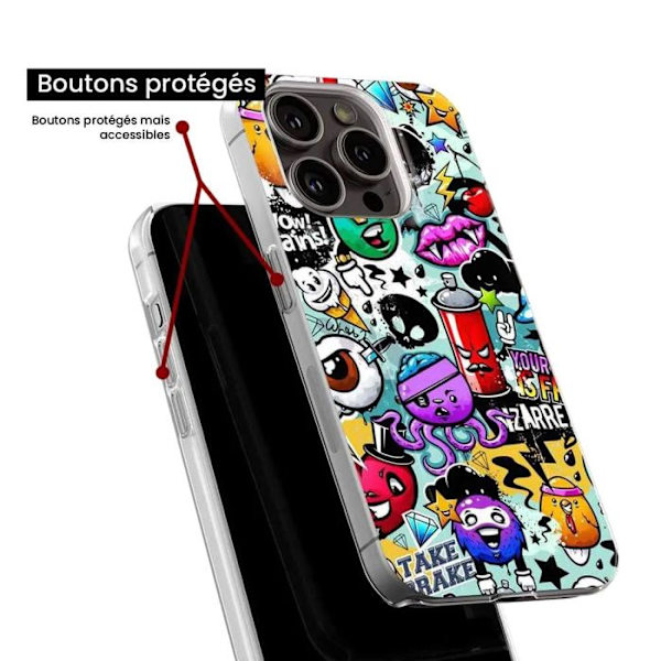 Siliconetui - Kompatibelt med Samsung Galaxy A73 5G - graffiti design 2 Transparent