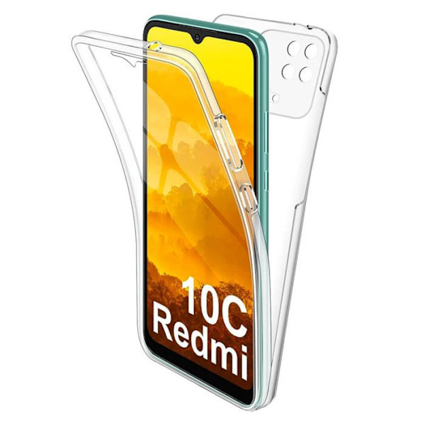 Helhetsfodral 360° - Kompatibel med Xiaomi Redmi 10C - Dubbel genomskinlig skydd Transparent