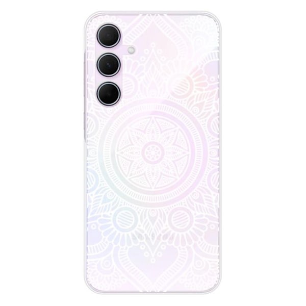 Siliconfodral - Kompatibel med Samsung Galaxy A55 5G - mandala design i vitt Transparent