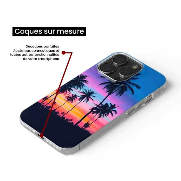 Siliconfodral - Kompatibel med Samsung Galaxy A73 5G - design med färgglada palmer Transparent